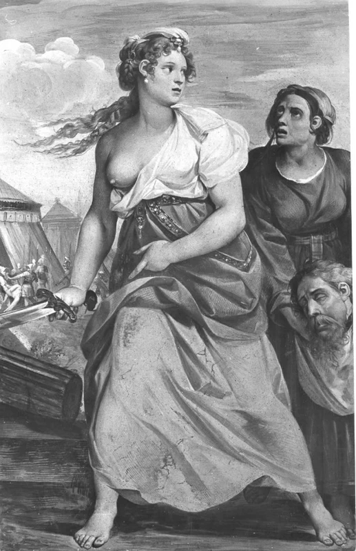 Ancella mostra a Giuditta la testa di Oloferne - Frascati, Roma